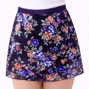 (image for) 4481FB Ladies 14" Floral Blues Chiffon Print Wrap