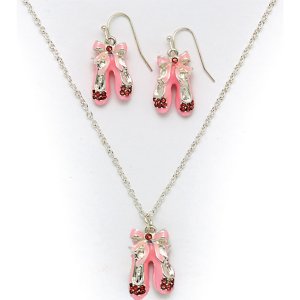 (image for) 5502 3D Shoe Necklace/Earring Set