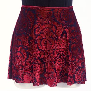 (image for) 4566Rd Ladies Red Velour Pull On Skirt