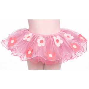 (image for) 4409Fu Stitched Flower Tutu (Fuchsia)
