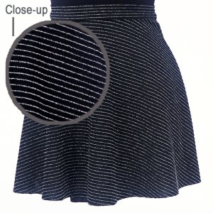 (image for) 4565SG Ladies Silver Glitter Lines Pull On Skirt