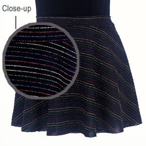 (image for) 4565RG Ladies Rainbow Glitter Lines Pull On Skirt