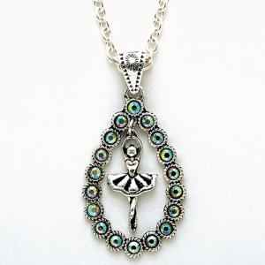 (image for) 2786 Twirling Ballerina Teardrop Necklace