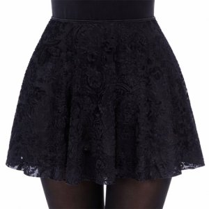 (image for) Ladies Black Velour Pull On Skirt