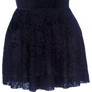 (image for) 4566Bk Ladies Black Velour Pull On Skirt