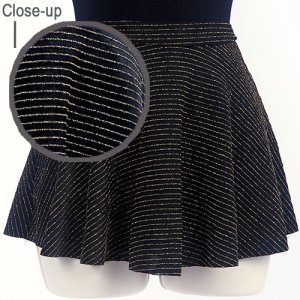 (image for) 4565GG Ladies Gold Glitter Lines Pull On Skirt